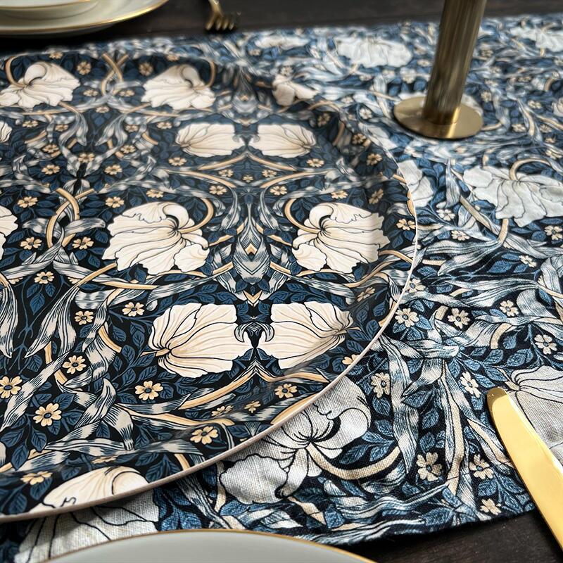Pimpernel ウィリアム・モリス　深皿　5枚セット Round Tray Pimpernel Blue – William Morris Original